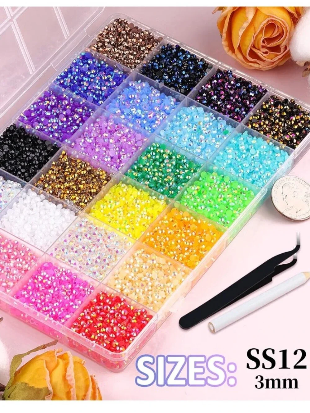 34000 Multicolor Resin Jelly Rhinestone Kit with B-7000 Glue